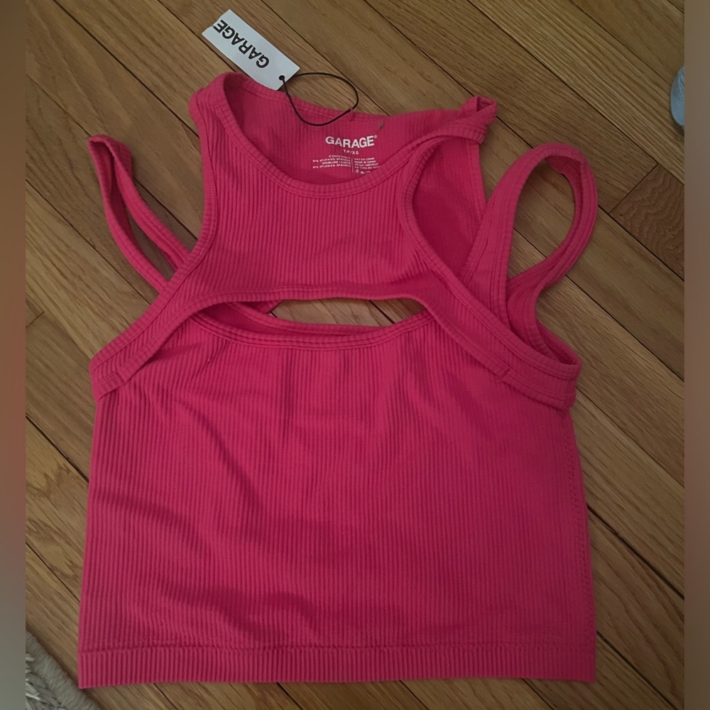 Pink garage tank top